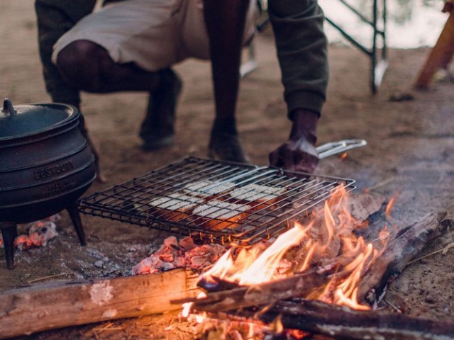 Cooking on an open fire Cooking on an open fire