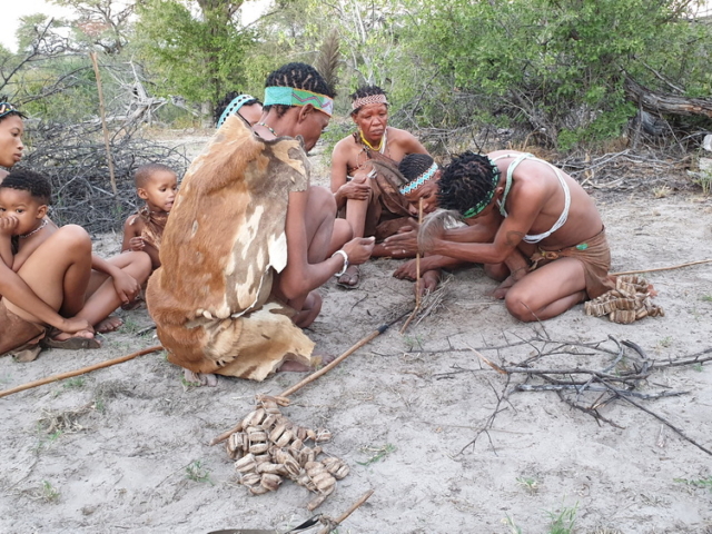 San people (also Saan), or Bushmen. San people (also Saan), or Bushmen.