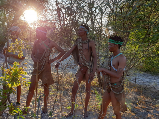 San people (also Saan), or Bushmen. San people (also Saan), or Bushmen.