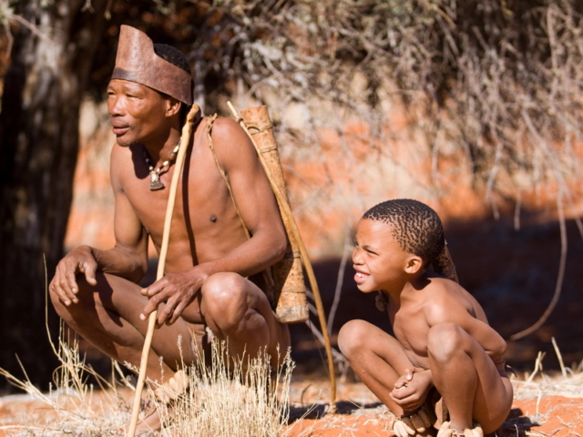San people (also Saan), or Bushmen. San people (also Saan), or Bushmen.