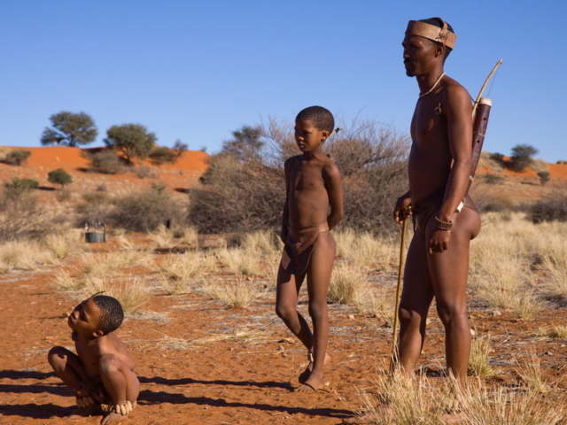 San people (also Saan), or Bushmen. San people (also Saan), or Bushmen.