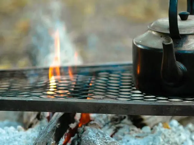 Kettle on campfire